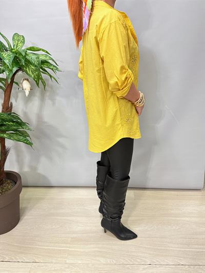 1903 Italyan Payet ve Nakış Detaylı Gömlek Sarı