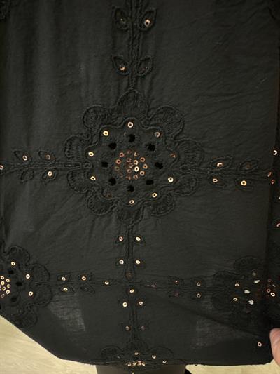 1903 Italyan Payet ve Nakış Detaylı Gömlek Siyah