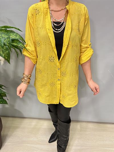 1903 Italyan Payet ve Nakış Detaylı Gömlek Sarı