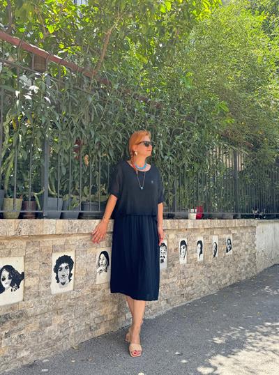 19056 PREMIUM İTHAL KETEN FİLE DETAY ELBİSE SİYAH 46 BEDENE KADAR UYUMLUDUR  boyum 1.64