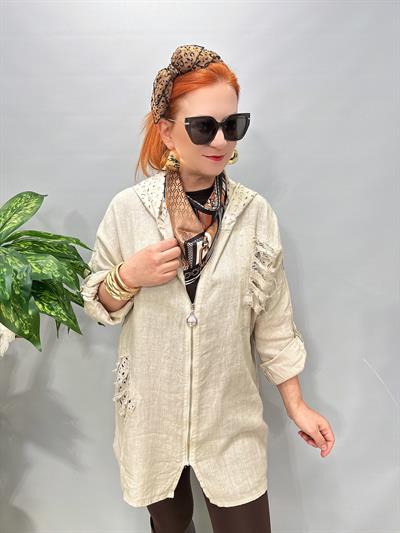 1935 Italyan Pamuk Keten Ceket Taş 