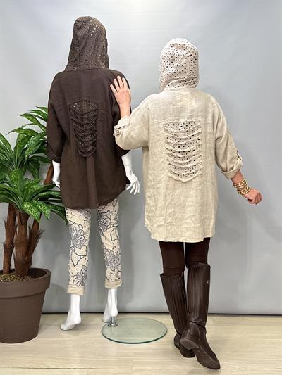 1935 Italyan Pamuk Keten Ceket Taş 