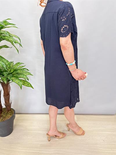 2014  FİSTO DETAY PAMUKLU ELBİSE LACİVERT boyum 1.64