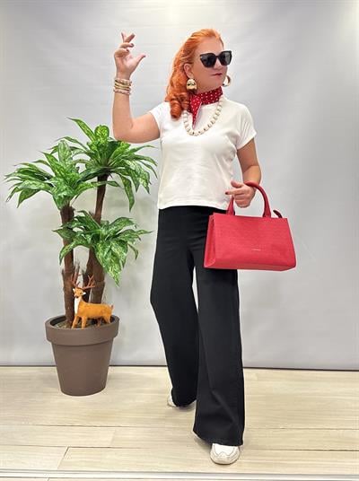 2026 Full Likralı Palazzo Pantolon Sİyah