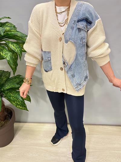 2028 Jean Detaylı Hırka Ceket 