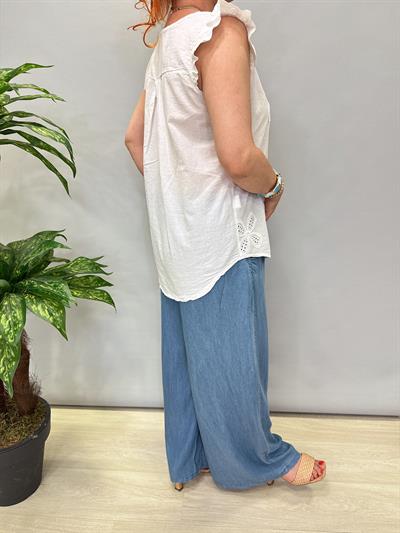 2030 Fisto Detay Bluz Beyaz