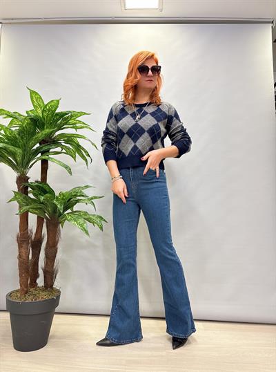 204 (BİR BEDEN KÜÇÜK ALINIZ) FULL LİKRALI TOPARLAYICI İSPANYOL PAÇA JEAN MAVİ