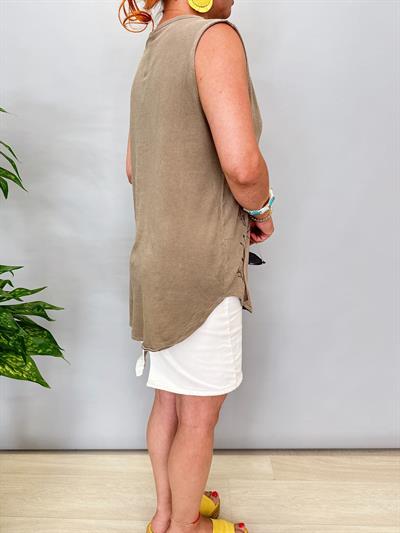 2047 Nakış Detaylı Bluz Vizon