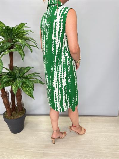 2058 Pamuklu Viskon Elbise Yeşil