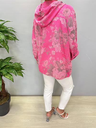 2088 Italyan Pamuklu Fermuarlı Mevsimlik Ceket Pembe