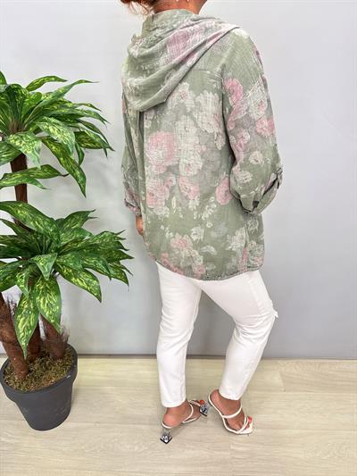 2088 Italyan Pamuklu Fermuarlı Mevsimlik Ceket Yeşil Tonu