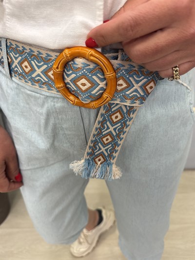 2106 Italyan Capri Pantolon Bebe Mavi