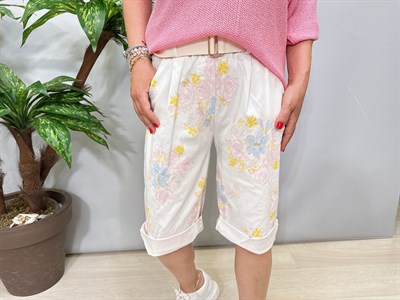 2106 Italyan Capri Pantolon Ekru