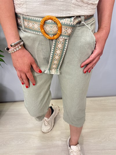 2106 Italyan Capri Pantolon Haki