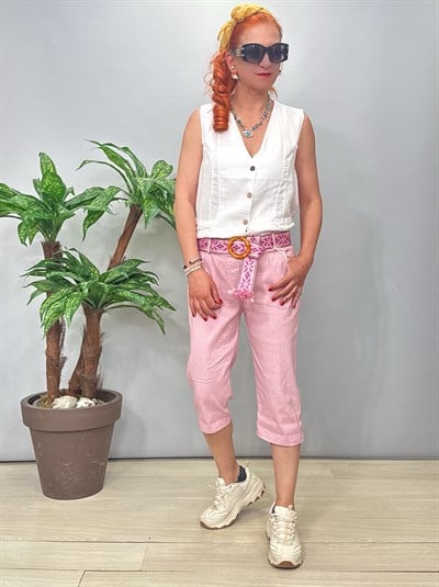 2106 Italyan Capri Pantolon Pudra