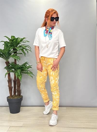 MNS 21191 İTALYAN DESENLİ PANTOLON 38-46 BEDENE  UYGUN SARI