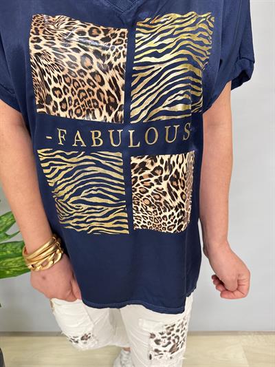 MNS 21191 İTALYAN LEOPAR DETAY BLUZ LACİVERT