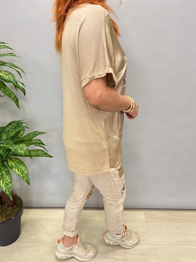 MNS 21191 İTALYAN LEOPAR DETAY BLUZ VİZON