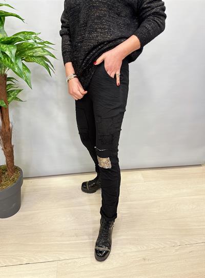 MNS 21191 İTALYAN PAYET DETAY PANTOLON 38-44 BEDENE  UYGUN SİYAH