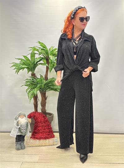 2120 3lü Takım Işıltılı Siyah