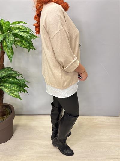 2121 Italyan Triko Bluz (KOLYE HEDİYELİ ) Taş