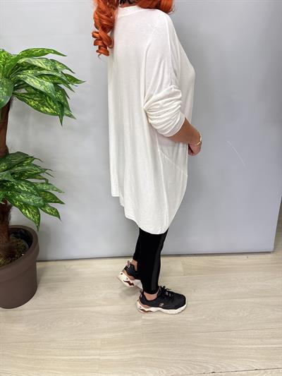2121 Italyan Tunik Triko Bluz Ekru 