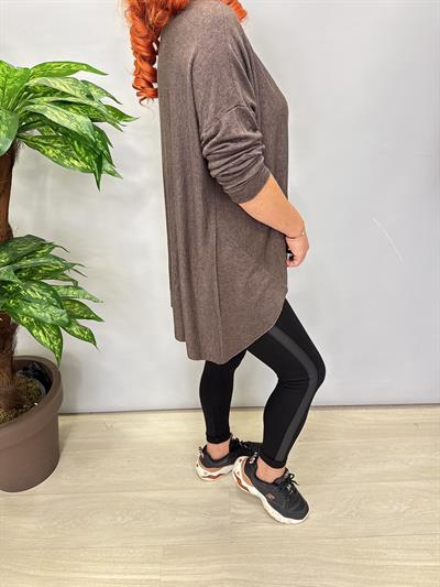 2121 Italyan Tunik Triko Bluz Kahve