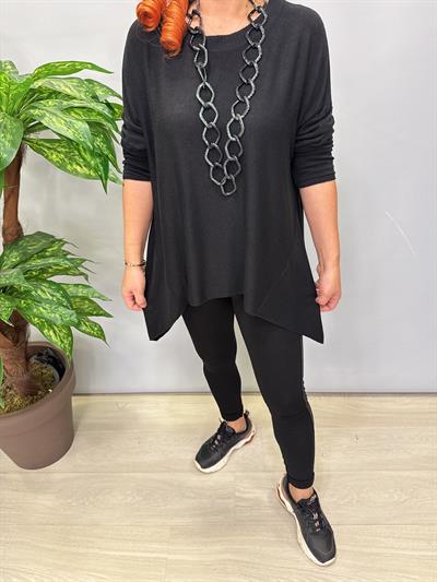 2121 Italyan Tunik Triko Bluz Siyah