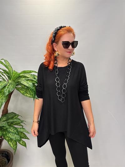 2121 Italyan Tunik Triko Bluz Siyah