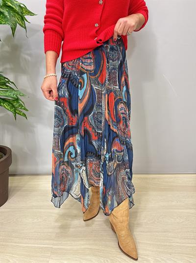 2126 Asimetrik Tül Etek Desenli