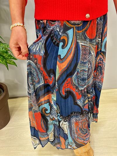 2126 Asimetrik Tül Etek Desenli