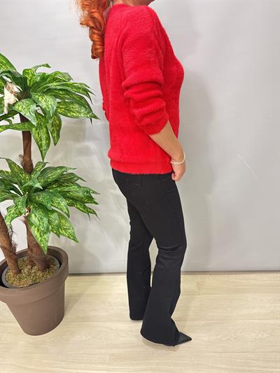 2126 V Yaka Sakal Triko Kırmızı 