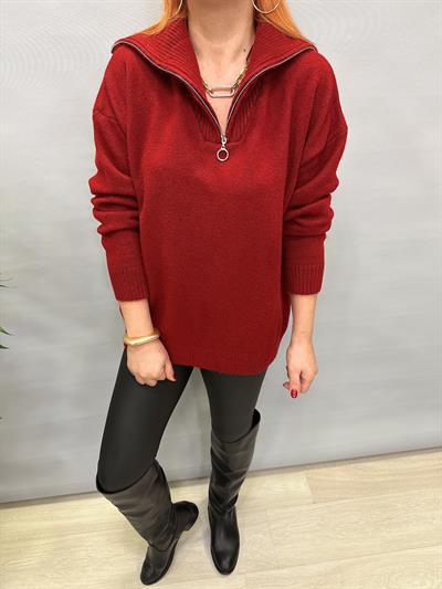 21745 YAKA FERMUAR ESNEK KAZAK BORDO