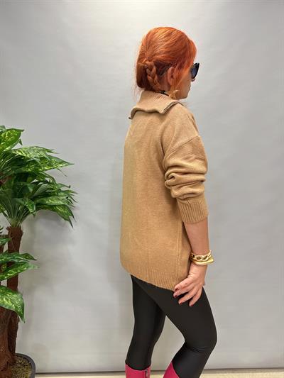 21745 YAKA FERMUAR ESNEK KAZAK CAMEL