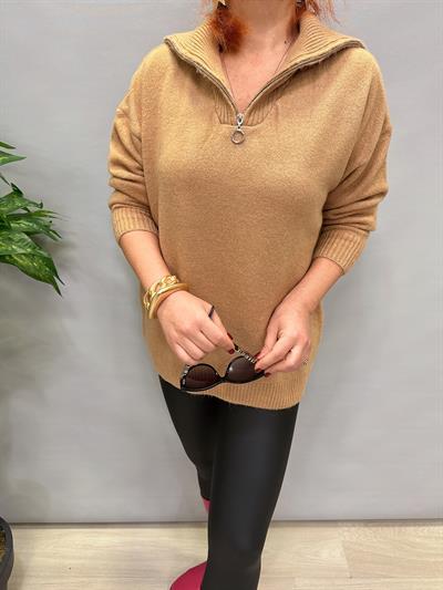 21745 YAKA FERMUAR ESNEK KAZAK CAMEL