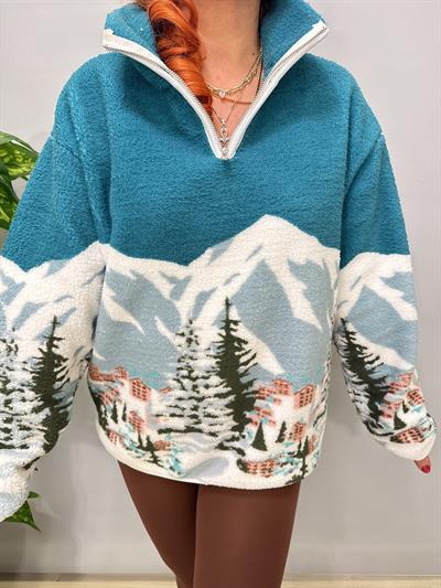 2226 Winter Seri Peluş Sweatshirt