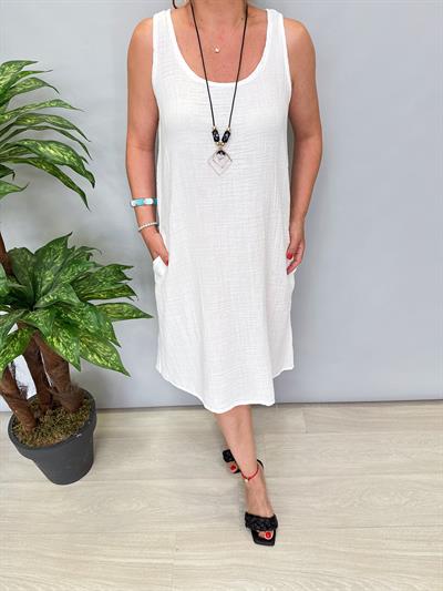 2260 Pamuklu Müslin Elbise Beyaz