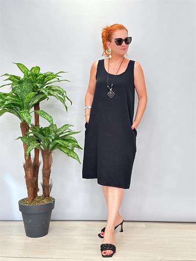 2260 Pamuklu Müslin Elbise Siyah