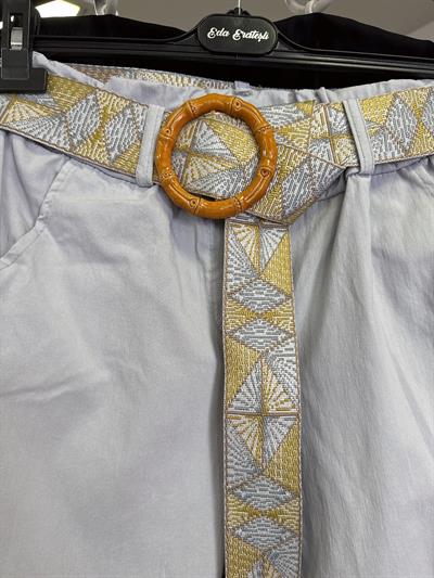 2266 Italyan Capri Pantolon Açık Gri