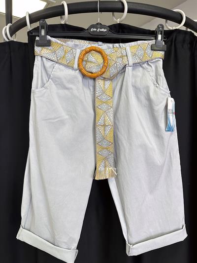 2266 Italyan Capri Pantolon Açık Gri