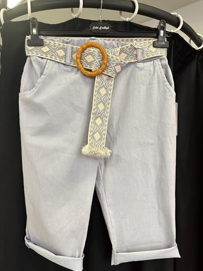 2266 Italyan Capri Pantolon Orta Gri