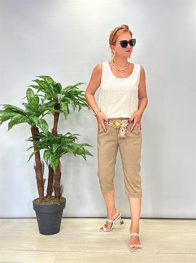 2266 Italyan Capri Pantolon Vizon