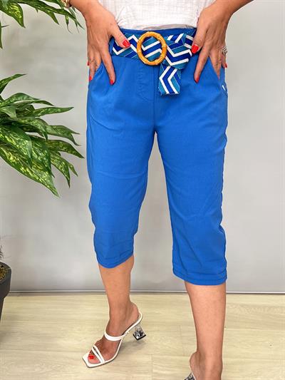 2266 Italyan Capri Pantolon Saks Mavi