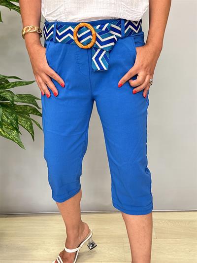 2266 Italyan Capri Pantolon Saks Mavi