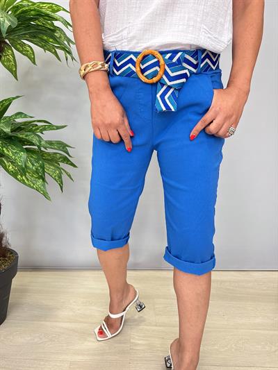 2266 Italyan Capri Pantolon Saks Mavi