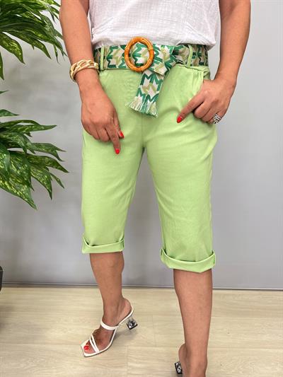 2266 Italyan Capri Pantolon Yeşil