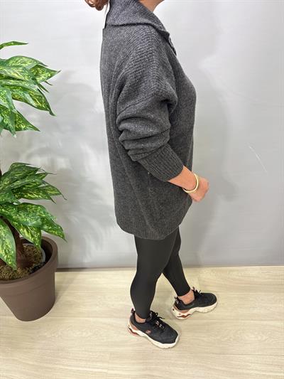 22733 DÜĞME DETAY TASARIM KAZAK ANTRASİT