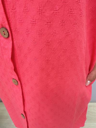 2288 Pamuklu Gömlek Elbise Pembe 