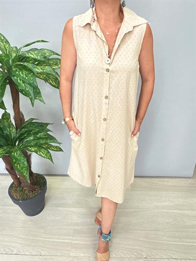 2288 Pamuklu Gömlek Elbise Taş