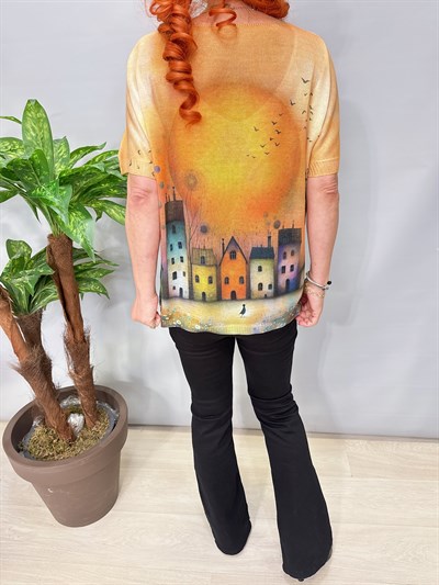 2295 Italyan Dijital Baskı Merserize Bluz 